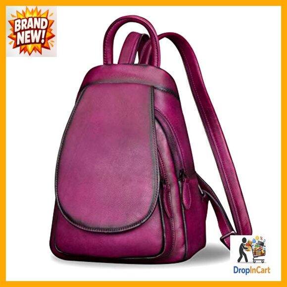 Genuine Leather Backpack Retro Daypack Casual Rucksack Adjustable Straps main image 7